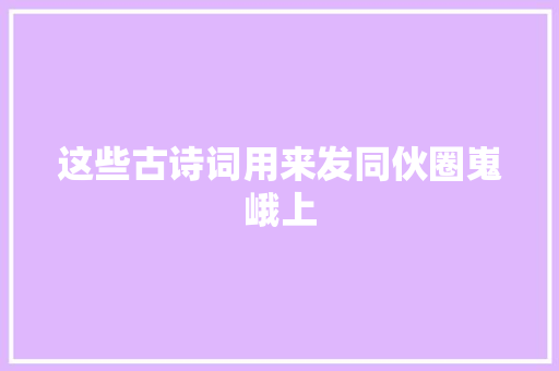 这些古诗词用来发同伙圈嵬峨上