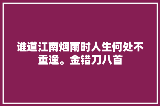 谁道江南烟雨时人生何处不重逢。金错刀八首