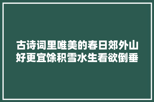 古诗词里唯美的春日郊外山好更宜馀积雪水生看欲倒垂杨