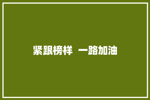 紧跟榜样  一路加油