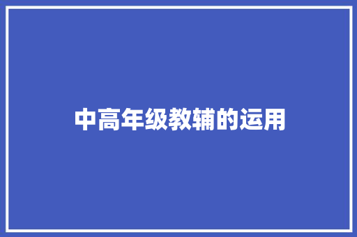 中高年级教辅的运用
