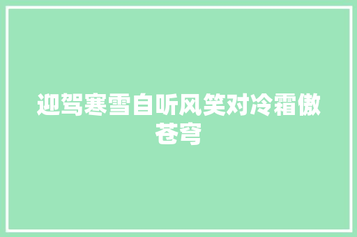 迎驾寒雪自听风笑对冷霜傲苍穹