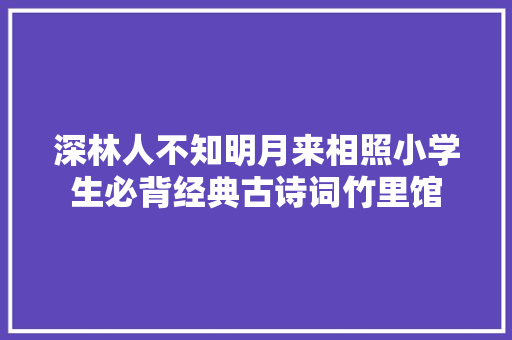 深林人不知明月来相照小学生必背经典古诗词竹里馆