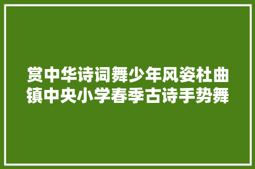 赏中华诗词舞少年风姿杜曲镇中央小学春季古诗手势舞比赛