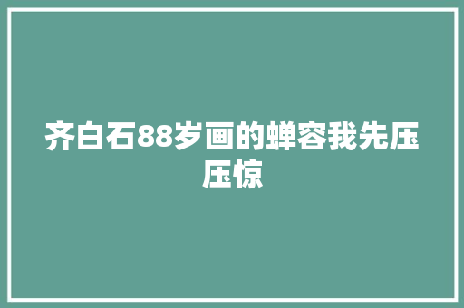 齐白石88岁画的蝉容我先压压惊