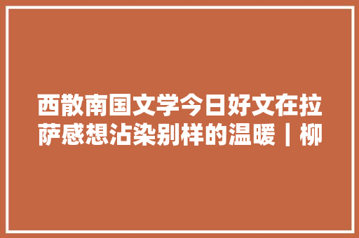 西散南国文学今日好文在拉萨感想沾染别样的温暖｜柳生魁