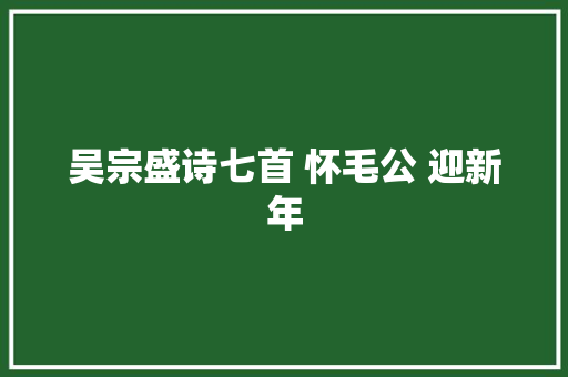 吴宗盛诗七首 怀毛公 迎新年