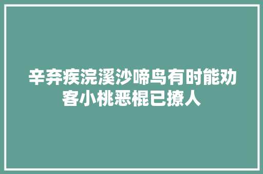 辛弃疾浣溪沙啼鸟有时能劝客小桃恶棍已撩人