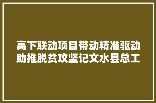 高下联动项目带动精准驱动助推脱贫攻坚记文水县总工会驻下曲镇苏家庄村扶贫工作队