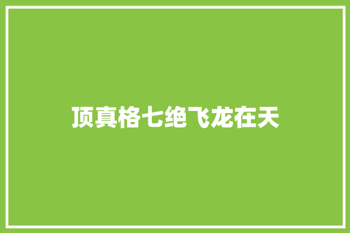 顶真格七绝飞龙在天
