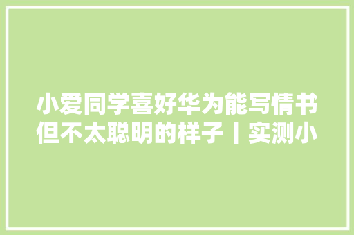 小爱同学喜好华为能写情书但不太聪明的样子丨实测小米大年夜模型