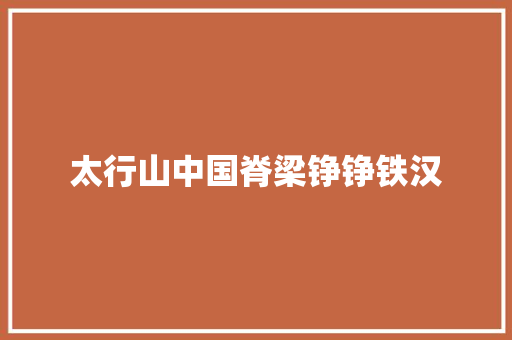 太行山中国脊梁铮铮铁汉