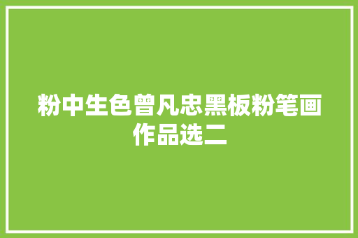 粉中生色曾凡忠黑板粉笔画作品选二