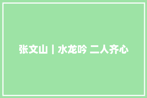 张文山｜水龙吟 二人齐心
