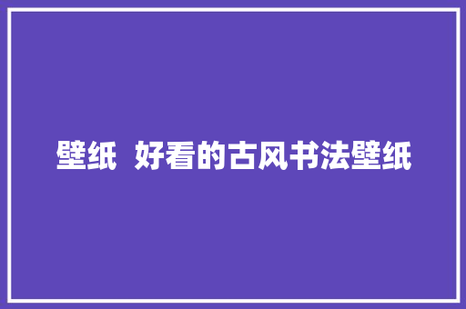 壁纸  好看的古风书法壁纸