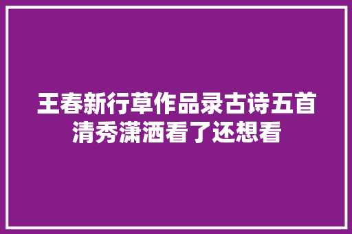 王春新行草作品录古诗五首清秀潇洒看了还想看