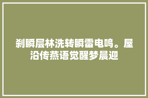 刹瞬层林洗转瞬雷电鸣。屋沿传燕语觉醒梦晨迎