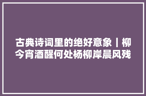 古典诗词里的绝好意象｜柳今宵酒醒何处杨柳岸晨风残月