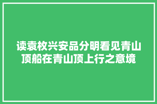 读袁枚兴安品分明看见青山顶船在青山顶上行之意境
