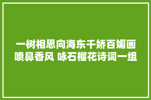 一树相思向海东千娇百媚画喷鼻香风 咏石榴花诗词一组