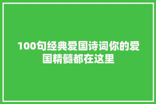 100句经典爱国诗词你的爱国精髓都在这里