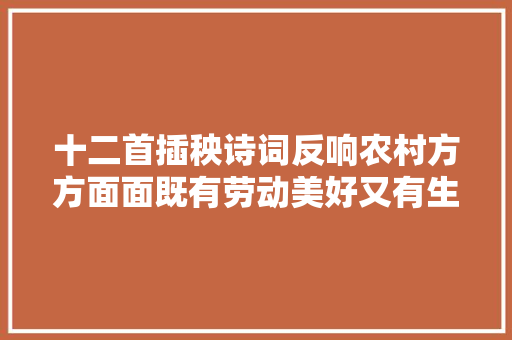 十二首插秧诗词反响农村方方面面既有劳动美好又有生活艰辛