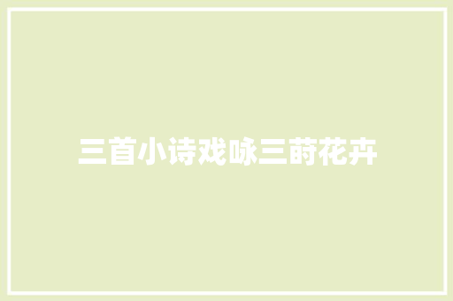 三首小诗戏咏三莳花卉