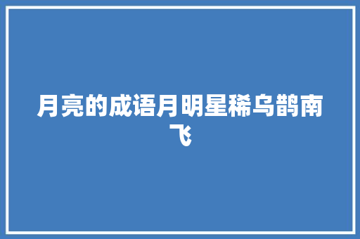 月亮的成语月明星稀乌鹊南飞