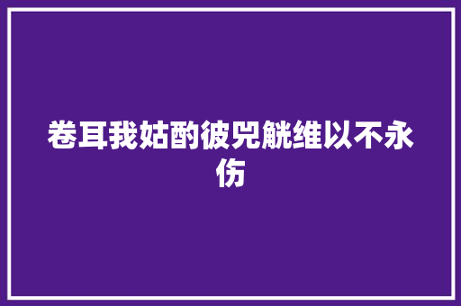 卷耳我姑酌彼兕觥维以不永伤