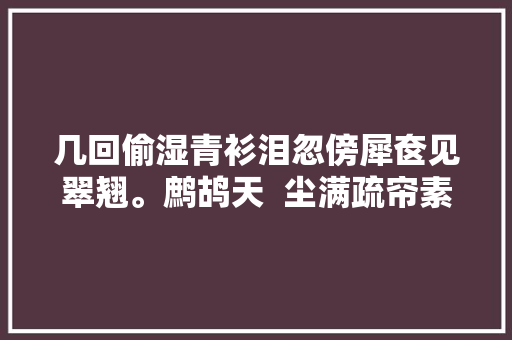几回偷湿青衫泪忽傍犀奁见翠翘。鹧鸪天  尘满疏帘素带飘