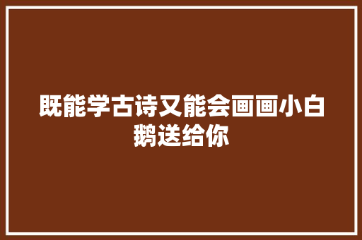 既能学古诗又能会画画小白鹅送给你