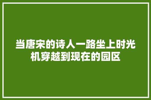当唐宋的诗人一路坐上时光机穿越到现在的园区