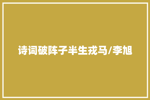 诗词破阵子半生戎马/李旭