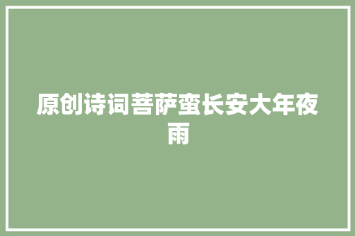 原创诗词菩萨蛮长安大年夜雨