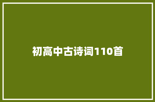 初高中古诗词110首