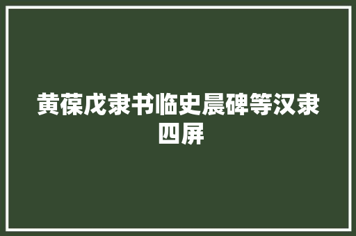 黄葆戊隶书临史晨碑等汉隶 四屏