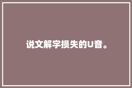 说文解字损失的U音。