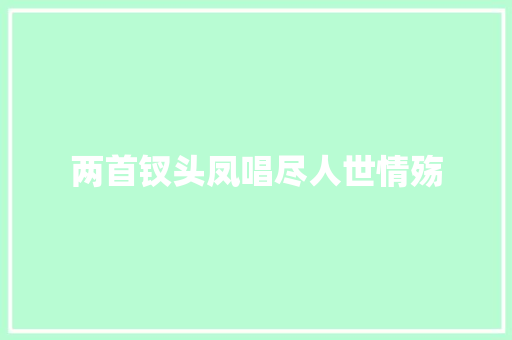 两首钗头凤唱尽人世情殇