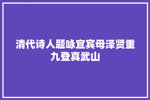 清代诗人题咏宜宾母泽贤重九登真武山