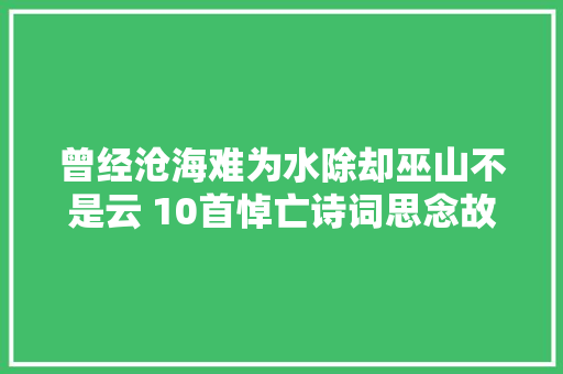 曾经沧海难为水除却巫山不是云 10首悼亡诗词思念故人依附哀思