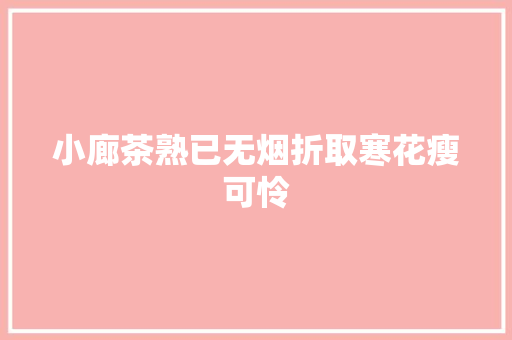 小廊茶熟已无烟折取寒花瘦可怜