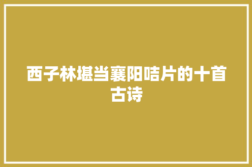 西子林堪当襄阳咭片的十首古诗