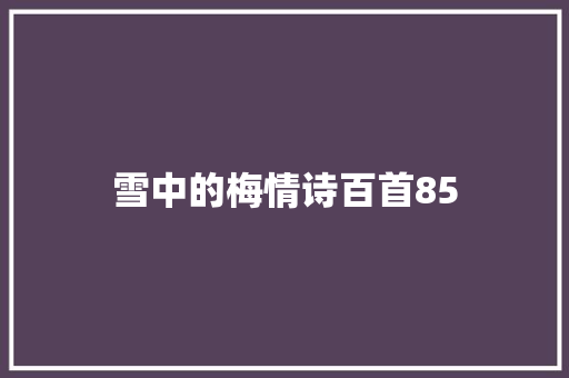 雪中的梅情诗百首85