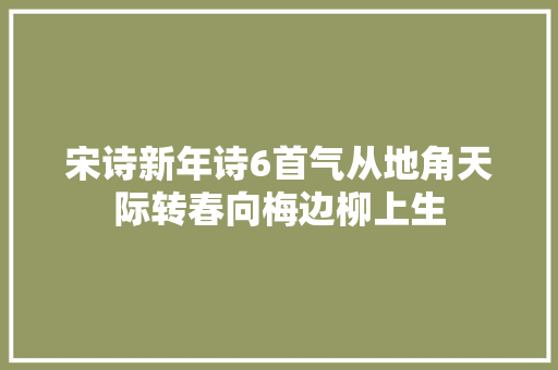 宋诗新年诗6首气从地角天际转春向梅边柳上生
