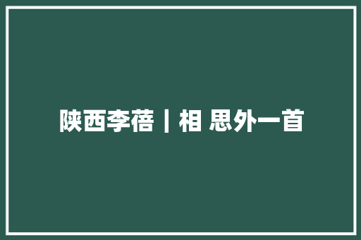 陕西李蓓｜相 思外一首