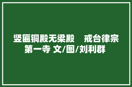 竖匾铜殿无梁殿    戒台律宗第一寺 文/图/刘利群 