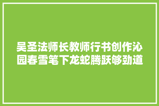 吴圣法师长教师行书创作沁园春雪笔下龙蛇腾跃够劲道