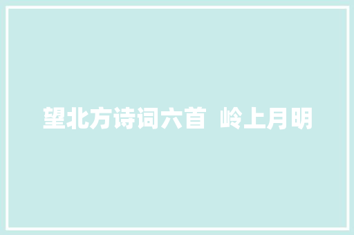 望北方诗词六首  岭上月明