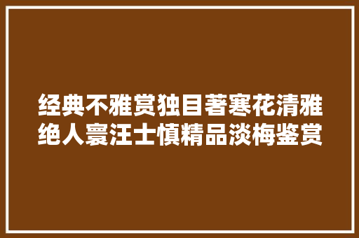 经典不雅赏独目著寒花清雅绝人寰汪士慎精品淡梅鉴赏