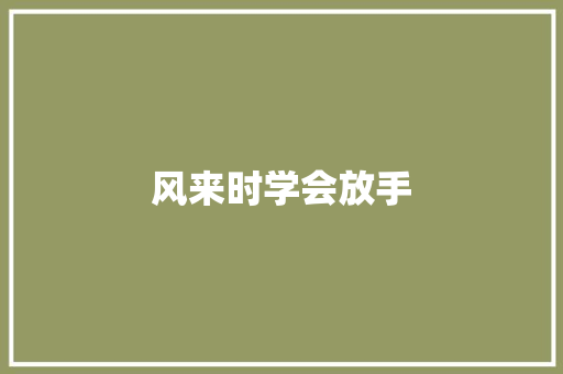 风来时学会放手